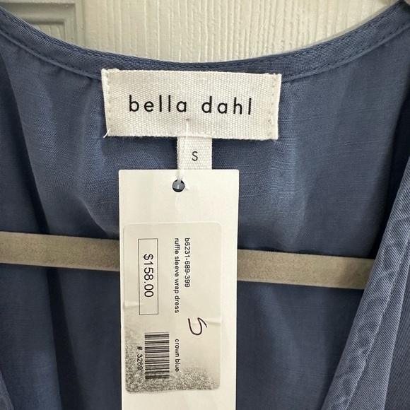 NWT Bella Dahl Ruffle Sleeve Wrap Dress Size Small Blue Navy - Picture 5 of 9